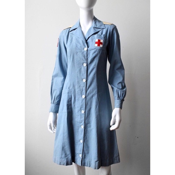 Vintage 1940’s Red Cross Dress - Picture 5 of 8